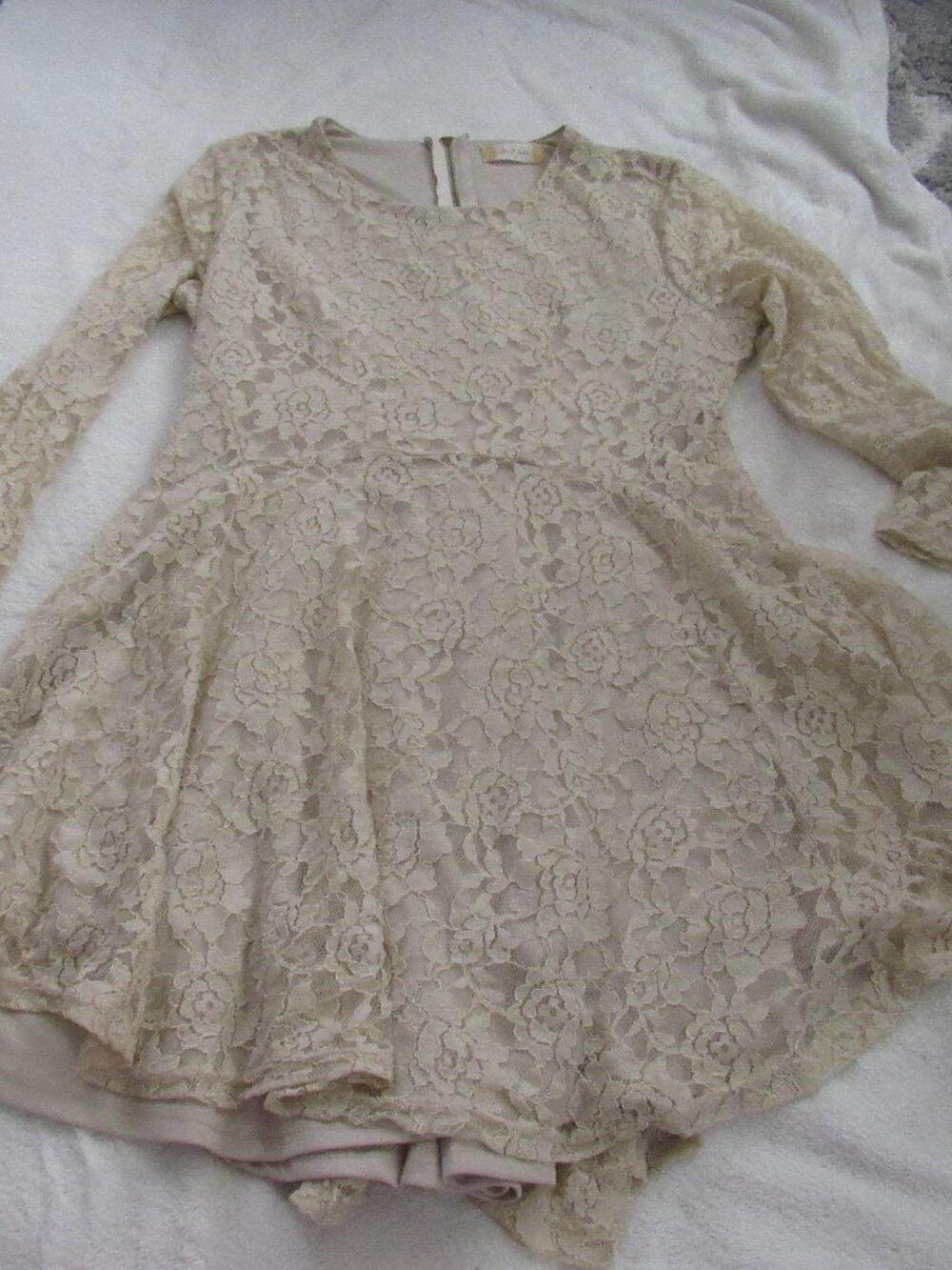Altar'd State Beige Lace Dress Size Large USED